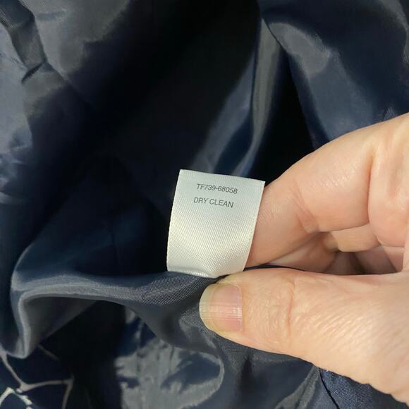 Pendleton Silk Cotton Navy White Abstract Print Blazer Jacket Size 8 - Picture 8 of 11